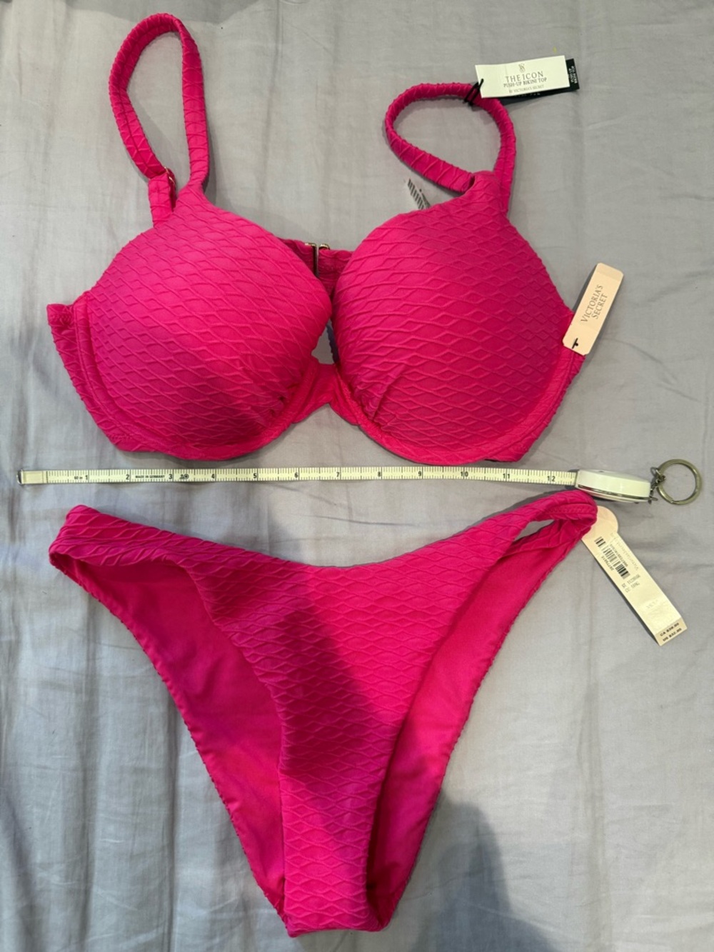 Victoria's Secret Hot Pink Textured Bikini Set